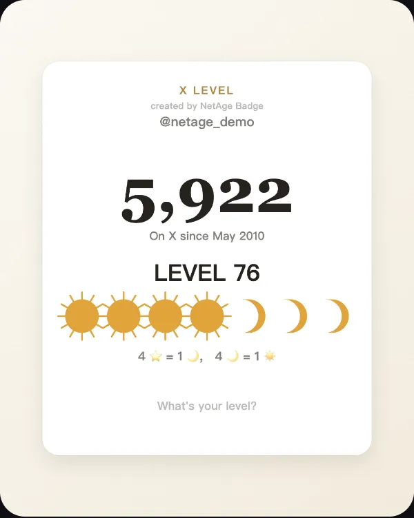 NetAge Badge · QQ-style ☀️🌙⭐ cover image